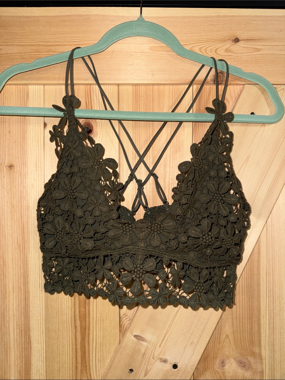 Free People Olive Green Crochet Lace Bralette